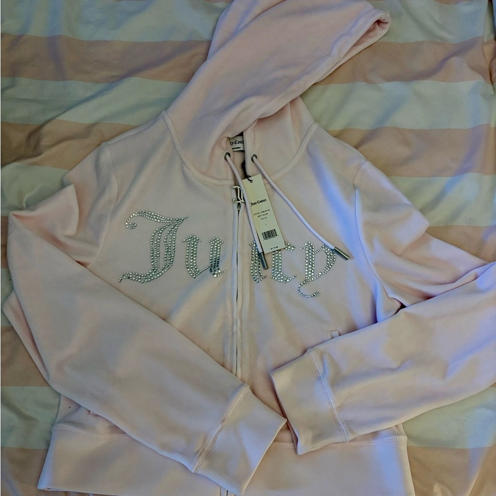 Juicy Couture Light Pink Zip-Up with Sparkling Logo